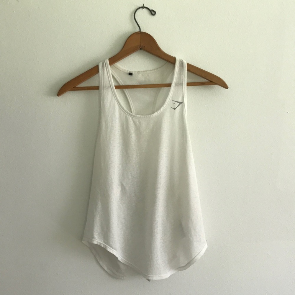 5 for 25 Gymshark White Halter Workout Tank Top